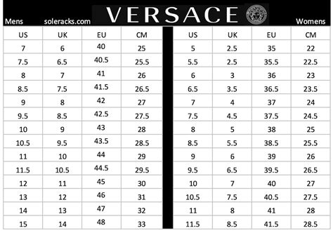 versace collection size guide|versace ring size chart.